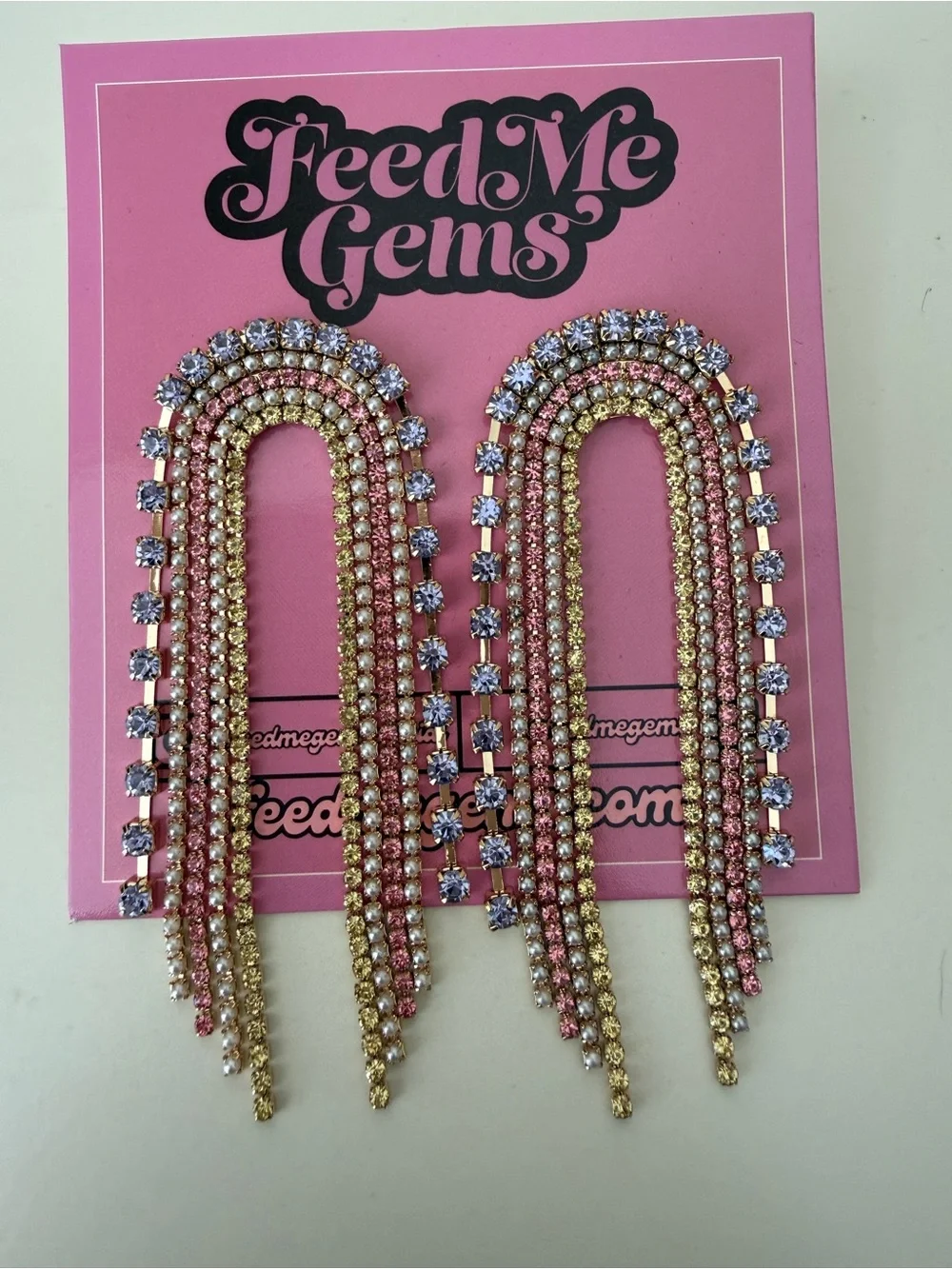Feed Me Gems Purple Pixi Dust Rainbow Earrings- Women Accessories - Picture 2 of 3